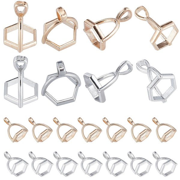 SUNNYCLUE 1 Box 80Pcs Bead Bail Cap Hexagon Bead Cap