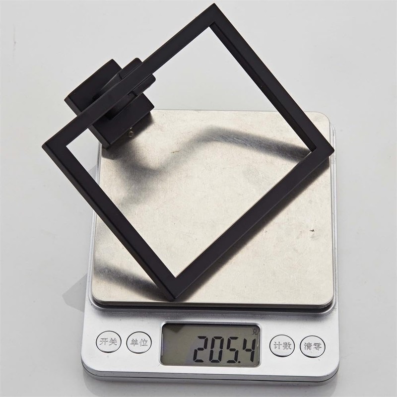 Towel Ring Square Towel Holder Black Painted Matt Stainless Steel