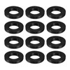 sourcing map 12 Pcs Solid Nitrile Rubber Flat Washer DN25