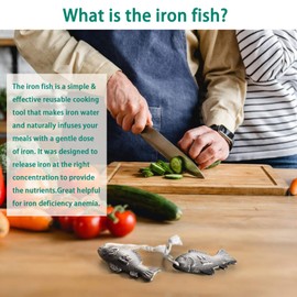 Iron Fish 2 Pack with Bag - A Natural Source of Iron to Reduce The Risk of Deficiency, an Effective and Safe Cooking Tool, Ideal for Pregnant Women Vegans Athletes