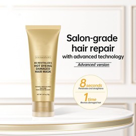 2Pcs Hair Mask, 8s Revitalizes Hot Dyeing Damaged Hair Mask, Keratin Revitalizing Cream for Frizz Hair Daily Care,Perm and Dye Repair Conditioner, Prevent Hair Breakage