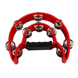 YMC Half Moon EZ Grip Tambourine 20 Jingles - Red