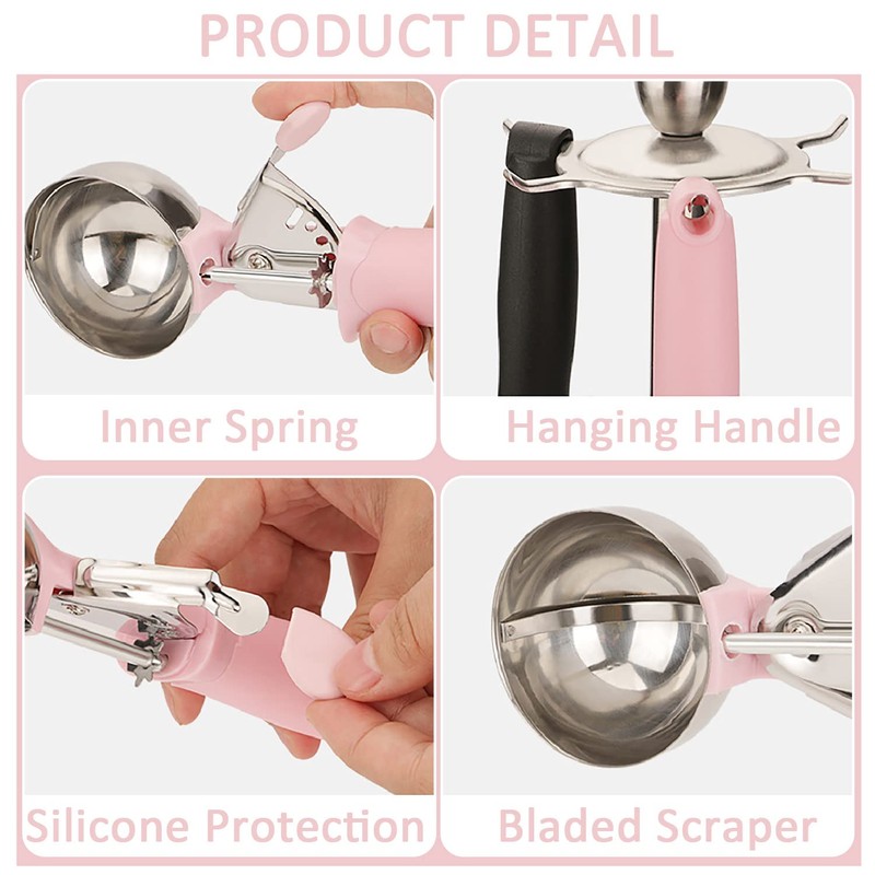 2 Pack Ice Cream Scoop Cookie Dough Scoop With Trigger