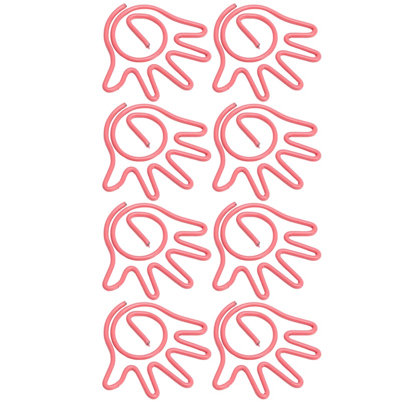 100Pcs Paper Clip Metal Hand Shaped Design Rustproof Paperclip Decoration