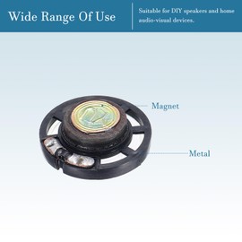 QUARKZMAN 8 Ohm 0.25 W Round Internal Magnetic Speaker x 5 Pieces Metal Shell for Home Audio Video Devices [Magnet Metal Plastic]