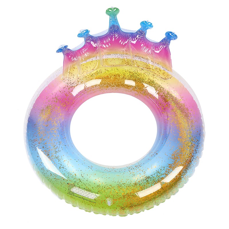 Inflatable Circle Thickened Large Queen Crown Sequins Swimming Ring Lifebuoys