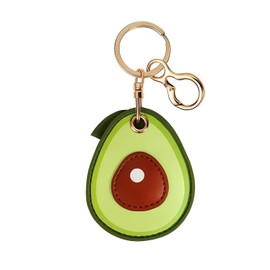Trazzic Leather Universal Holder Case for Smart Tag for Airtag for Tile Mate with Keychain, Cute for Air Tagholder for Kids, Key Fob Holder GPS Tracker Cover for Keys, Backpacks, Luggage, Avocado