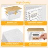 6 Pieces White Plastic Storage Baskets with Bamboo Lids with