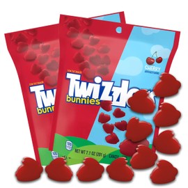 2025 Easter Cherry Bunnies Candy, Bite Sized Snack, Basket Stuffer, 7.1oz Bag, Pack of 2