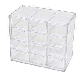 AIMALL Transparent PP Drawer Storage Box with 6/9/12 Grids – Multi-Purpose Dustproof Cosmetic, Jewelry & Stationery Organiser for Students – 6.1in/7.1in Height