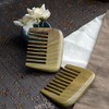 EQLEF Premium Natural Green Sandelholz Wide Tooth Kamm nicht statisch