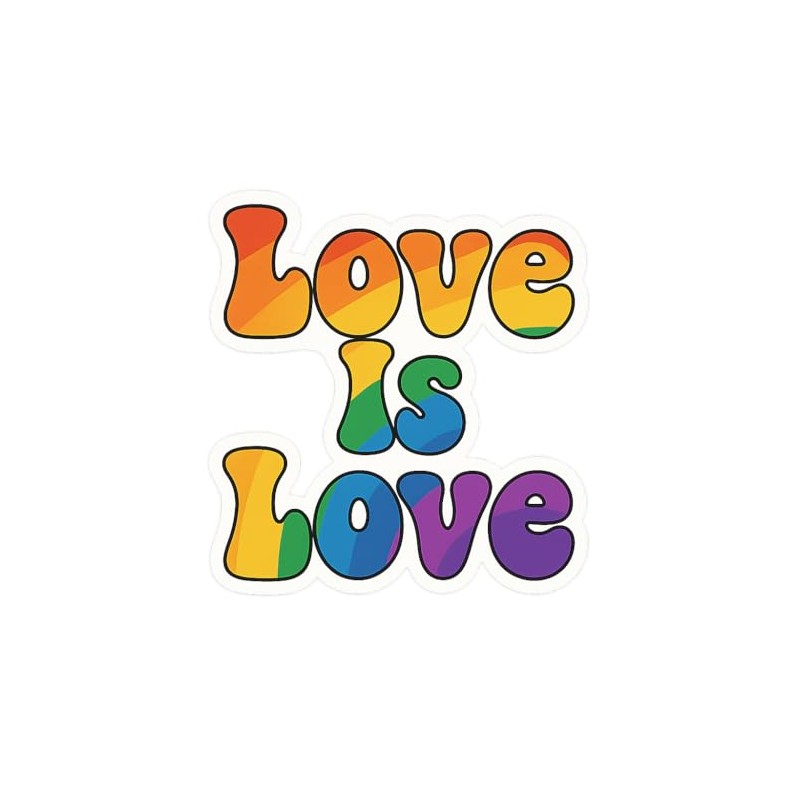 Love is Love Bubble Rainbow Letters Sticker (2.5" x 2.75")