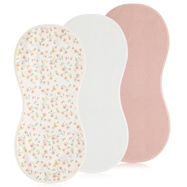 Hahafelt 3 Pcs Changing Pad Liners Fits in Peanut Shape Changing Pad Waterproof Diaper Mats Organic Cotton Peanut Mats are Warm on a Baby's Back, Washable Reusable(Beautiful Style,Pink)