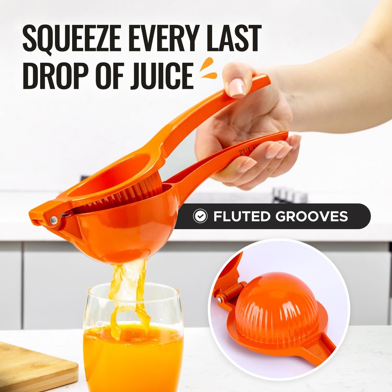 Zulay Kitchen Premium Metal Orange Squeezer – Heavy-Duty Manual Citrus