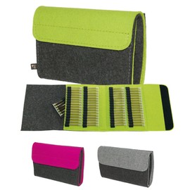 Premium Taschenapotheke von ebos | handgefertigte Reiseapotheke aus echtem Wollfilz | 64 Schlaufen für Globuli-Fläschchen, Globuli-Röhrchen | Globuli-Tasche, Globuli-Etui, Globuli-Mäppchen, Globuli-Täschchen als Set zur Aufbewahrung von homöopathischer H