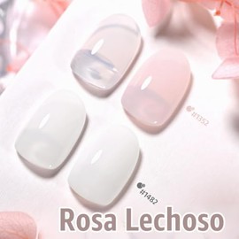 GAOY- Esmalte de uñas en gel rosa claro transparente, 16 ml, 2 colores 1352 1482, blanco lechoso gelatinoso, translúcido, remojo UV