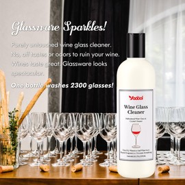 Wine Glass Cleaner and Crystal Cleaning Liquid, Effectively Removers Odors, Grease, Lipstick, Dirt, Residuum, and Fingerprints on Wine Glasses, Leaving Them Crystal Clear and Sparkling - 16.91 Oz