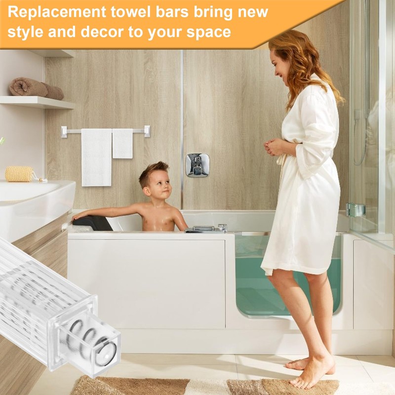24 Inch Clear Replacement Bathroom Towel Bar ， Towel Bar