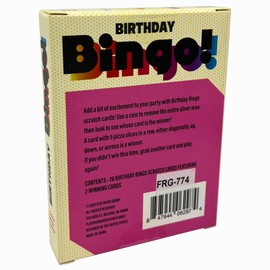 Grand Prix International: Bingo Scratch Card Game: Birthday - Entertaining Party Activity, Reveal 5 Pizza Slices in A Row to Win, 26 Themed Cards