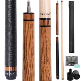 CUEELF Heavy Hitter Jump Break Pool Cue 3-Piece Jump/Break Pool Cue Stick Zebra Wood Pool Stick 23 oz Break Pool Cue (Zebra-Leather Wrap, 23 oz)