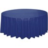 True Navy Blue Solid Round Plastic Table Cover (84") 1