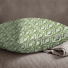 S4Sassy Ikat Print Olive Green 2 Pcs Cotton Poplin Cushion
