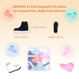 SEVENKA 14 Magnetic Pin Backs for Enamel Pins, Convert Enamel Pins to Refrigerator Magnets, Strong Silicone Magnet Clutches for Pins, Badges, Whiteboard, Office, Classroom, Map, Locker-No Pin