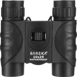 Barska 10x25mm Blueline Waterproof Compact Binoculars – Lightweight, Fully Coated Optics, Fogproof, Rubber Armor for Bird Watching, Hiking & Sightseeing