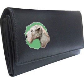 Klassek Lakeland Terrier Womans Black Purse Dog Lover Owner Brand Image on Real Animal Leather RFID Puppy Accessory Gift