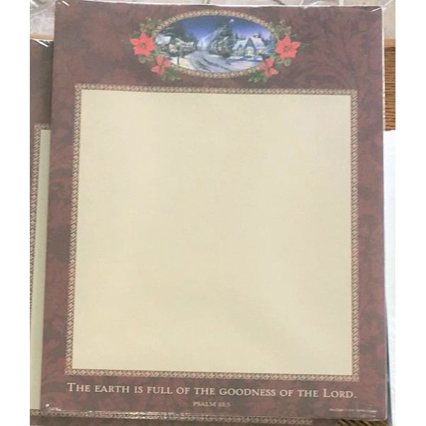 Letterhead "Christmas Snow Town" 50 sheets 8.5 x 11 Paper