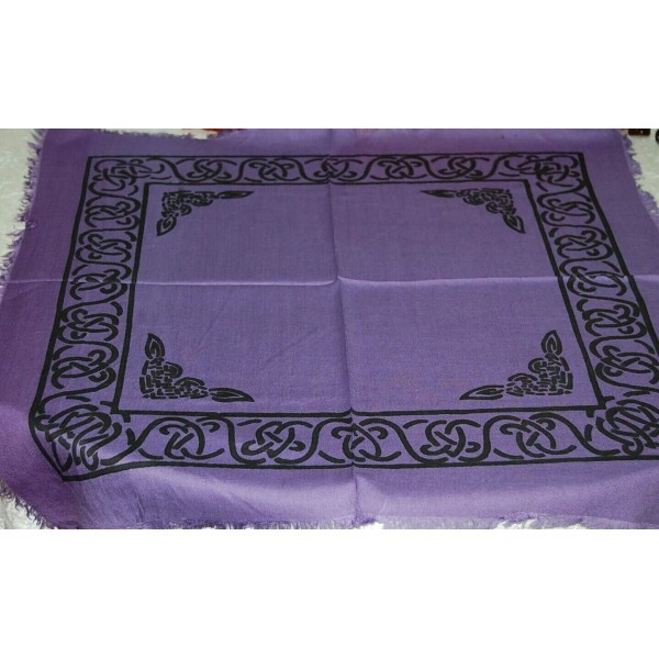 Altar Cloth Purple Celtic Circle 18" x 18" Pagan, Wiccan