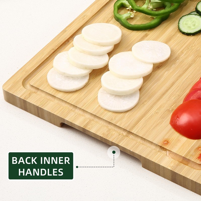 GarveeHome 24 in Extra Large Bamboo Cutting Board for Kitchen,
