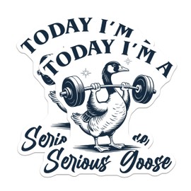 (2 Pack) Weightlifting Goose Magnets - Serious Goose - Funny Animal - 5" On Longest Side - Sticks to Smooth Flat Surfaces - Made in USA - MAG10834