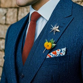 GHTIYLP Ties for Men 2.36" Mens Skinny Ties Cotton Linen Neck Tie Solid Color/Plaid Striped Men's Neckties for Wedding (Terracotta)