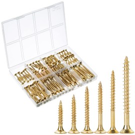 Mr. Pen- Wood Screws Assortment Kit, 152 pcs, Gold, Phillips Tips, Assorted Wood Screws, 6 Sizes (2”, 1-1/2”, 1-1/4”, 1”, 3/4”, 1/2”)