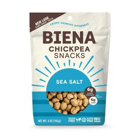 BIENA Chickpea Snacks, Sea Salt | Gluten Free | Vegan | Dairy Free | Plant Based Protein (Single 5 oz. Bag)
