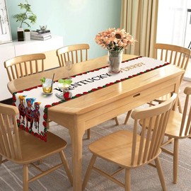 Nepnuser Kentucky Derby Table Runner Run for The Roses Horse Racing Party Decoration Home Kitchen Dining Room Decor (13" x 108")