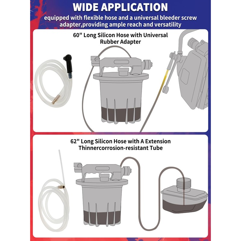 Punmew 3L Vacuum Brake Bleeder Kit One Person Pneumatic Brake