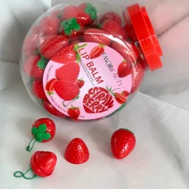 Bálsamo Labial 60 Pz Forma De Fresa Con Llavero                                                                                                       