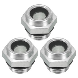 PATIKIL 3 Pack Air Compressor Oil Sight Glass, G 1/4" Male Thread Aluminum Alloy Oil Liquid Level Gauge Pack Air Compressor Parts with O-Ring
