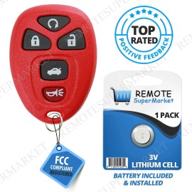 RemoteSuperMarket Replacement for Pontiac G5 G6 Grand Prix Solstice Saturn Remote Car Key Fob Red