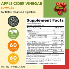 SHIFAA NUTRITION Halal Apple Cider Vinegar Gummies. Cleanse & Detox ACV Gummies for Immune Support & Digestion. Vegan, Non-GMO, Keto Friendly, Gelatin Free Apple Cider Gummies. 60 Count, 60 Servings