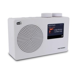 METRONIC 477252 DAB Radio (DAB+, FM, Portable, Block Design) White