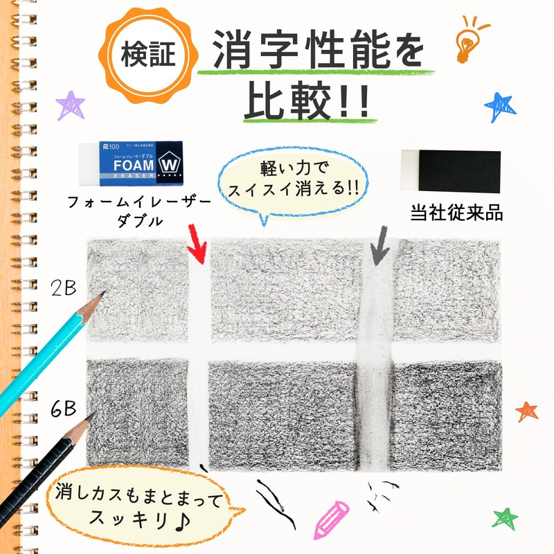 Sakura Crepas Eraser Foam Eraser Double 60 10 Pieces RFW-60