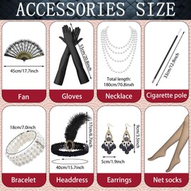 Antsparty 20s Costume Women's Charleston Dress, V-Neck Sequins Beads Fringe Dress with 20s Accessories, Vintage Gatsby Dress for Fancy Dress Costume