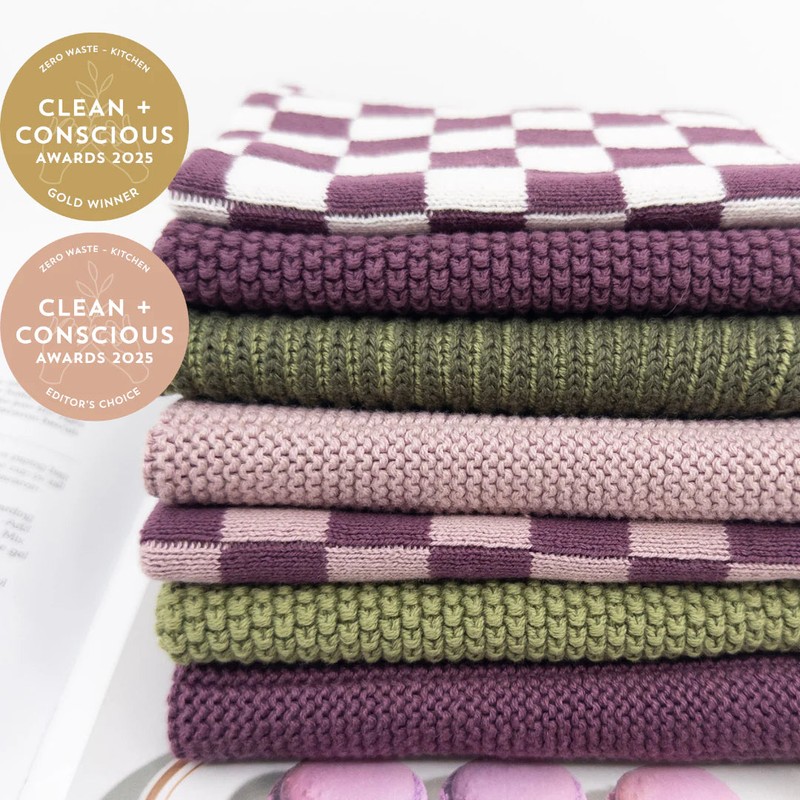 Ecovask Daily Use Dish Cloth 7pc Variety Pack Organic Cotton,