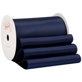 Zofrud Navy Satin Ribbon 4 Inch wide x 10 Yds - Large Ribbon Ideal for Bows, Gift Wrapping, Flower Bouquet, and Crafts