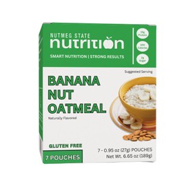 Nutmeg State Nutrition - High Protein Instant Oatmeal Mix, Keto Friendly, 15g Protein, 100 Calories, 2g Sugar, 7 Servings Per Box (1 Box, Banana Nut)