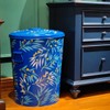 HOZUSO Hand Painted Metal Trash Can with Lid Recycling Canister