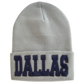 Dallas Adult Size Winter Knit Cuffed Beanie Hat (Gray)